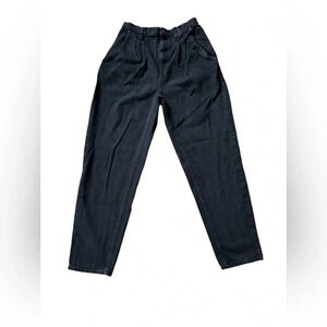 Vtg Bill Blass Jeans Women's 14 Black Cotton Pleated 90's Tapered High Rise Mom